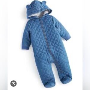 NWT First Impressions Macys Baby Boys Denim‎ Snowsuit Bunting Size 12 Months